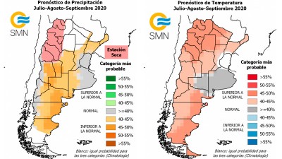 Lluvias y temperaturas: Qué se pronostica para julio, agosto y septiembre
