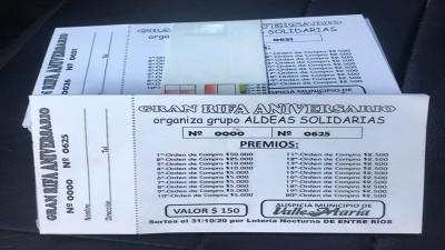 Siguen vigentes los bonos de Aldeas Solidarias