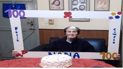 A los 100 años tuvo Covid-19, se recuperó y es la reina del geriátrico