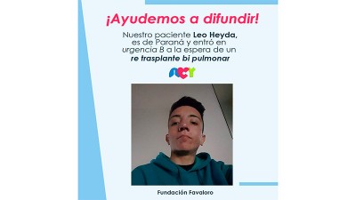 Leonardo Heyda necesita nuevo trasplante bipulmonar