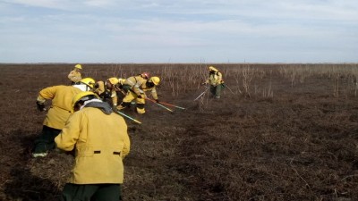 Brigadistas entrerrianos siguen combatiendo el fuego en las islas del Delta