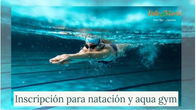 Inscripción para natación y aqua gym