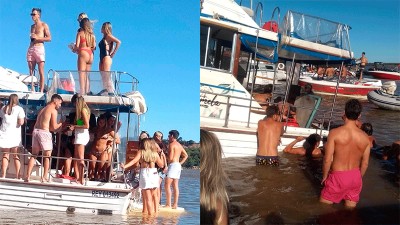Una embarcación casi naufraga en el río Paraná por exceso de personas