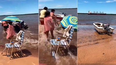 Pudo ser una tragedia: el oleaje por el paso de un buque arrastró embarcaciones