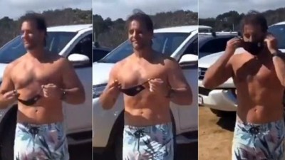 Luis Lacalle, presidente de Uruguay, un sex symbol en la playa: ¿Cómo andan, chicas?