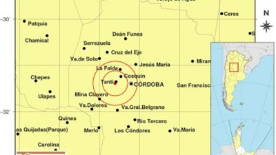 Un fuerte sismo se produjo en la zona turística de Córdoba