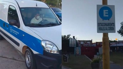 Lo multan por estacionar mal y muestra a auto municipal que hizo lo mismo