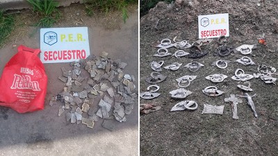 Lamentable: quisieron robar elementos de cajones fúnebres y fueron detenidos