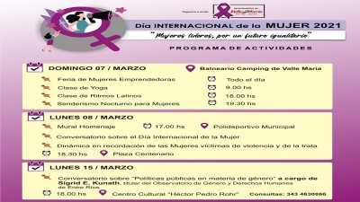 Día Internacional de la Mujer 2021 - Programa de Actividades