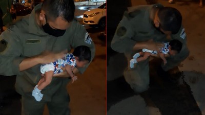 Gendarme salvó la vida de un bebé ante el pedido desesperado de la mamá