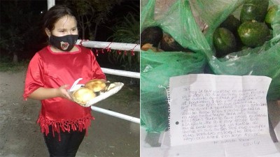 Le regalaron dinero por su cumpleaños y compró verduras para donar a un comedor