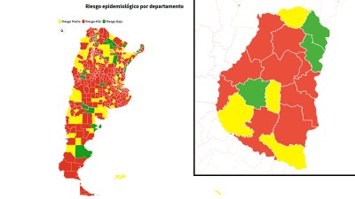 Riesgo epidemiológico: son 159 departamentos en rojo y se suman en Entre Ríos
