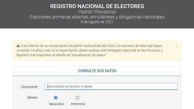 Publicaron el padrón electoral y ya se puede consultar a través de internet
