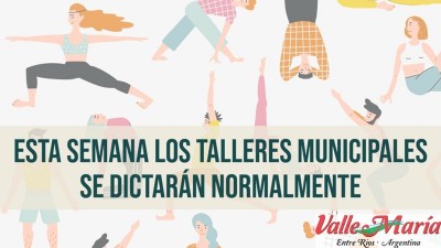 Esta semana los Talleres Municipales se dictarán normalmente