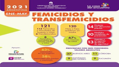 Argentina registra 115 femicidios, 6 transfemicidios y 8 femicidios vinculados