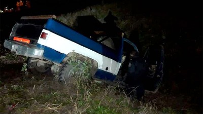 Camioneta despistó en Ruta 12 y cayó en la banquina: el conductor estaba ebrio