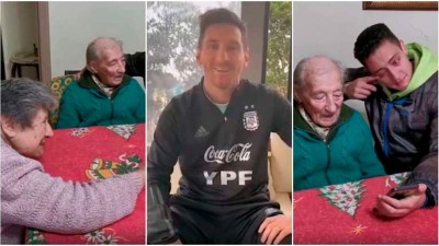 Video: El emotivo saludo de Messi a un abuelo de 100 que anota todos sus goles