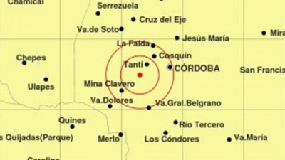 Sismo de 2,7° en Córdoba: tuvo epicentro en la zona de Tanti