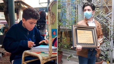 Hacía la tarea en la calle y lo declararon adolescente destacado: la historia