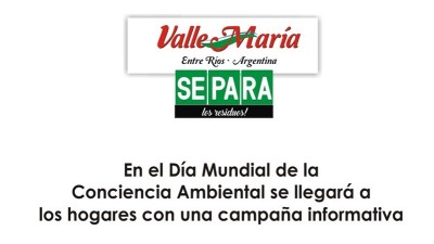 En el Día Mundial de la Conciencia Ambiental se llegará a los hogares con una campaña informativa