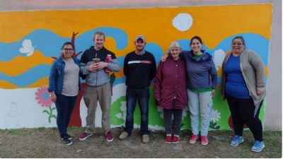 Mes de la inclusión: comenzaron a pintar el mural en homenaje a Valeria