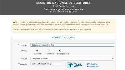 Ya se puede consultar el padrón definitivo para elecciones del 14 de noviembre