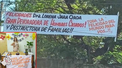 Con un pasacalle la tildaron de devoradora de hombres y se lo tomó con humor