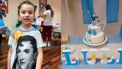 Tiene seis años y organizó su Cumple Patrio con San Martín y Belgrano