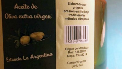 La Anmat prohibió un aceite de oliva por estar falsamente rotulado