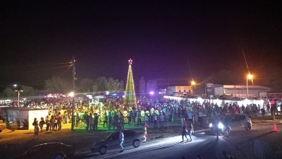 Una multitud participó de la tradicional fiesta del encendido del árbol navideño