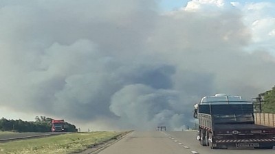 Gran incendio amenaza al Parque Nacional El Palmar