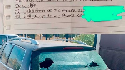 La nota que dejó un niño tras romper la luneta de un auto: destacaron el gesto