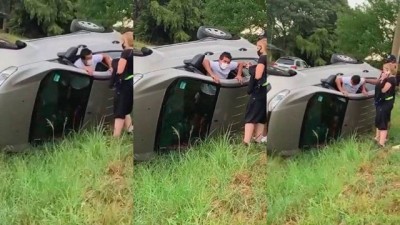 La valiente actitud del Pulga Rodríguez: Ayudó a una conductora que había volcado