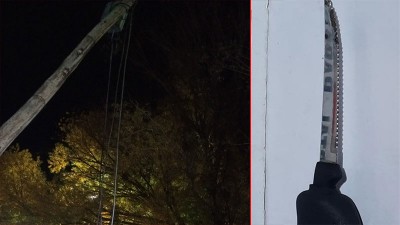 Descubrieron a jóvenes cortando y sustrayendo cables del alumbrado público