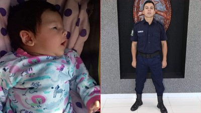 Policía entrerriano salvó la vida a bebita que se había ahogado con leche