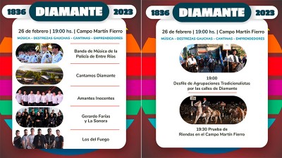 Diamante se prepara para festejar un nievo aniversario de su fundación 