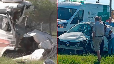 Una mujer falleció en impresionante choque entre auto y camión en ruta 131