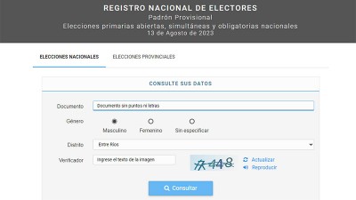 Vence el plazo para reclamos sobre el padrón electoral: cómo consultarlo