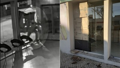 Rompió el blindex de un local, se llevó la caja fuerte y dos cervezas