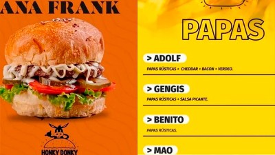 Repudian local que vendía una hamburguesa llamada Ana Frank y papas Adolf