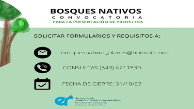 Convocatoria para presentación de Planes del Bosque Nativo
