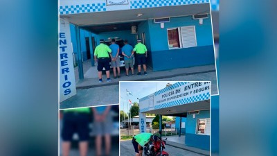 Circulaban en moto robada y fueron detenidos en Ruta 12 tras evadir control
