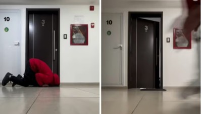 Se quedó afuera y su gato le abrió la puerta