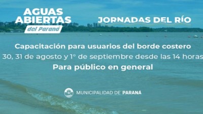 Invitan a las Jornadas del Río en Paraná con capacitaciones, limpieza y una importante competencia de Aguas Abiertas