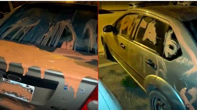 Mujer sufrió una desagradable sorpresa en su auto y otra dañó el vehículo de su ex pareja