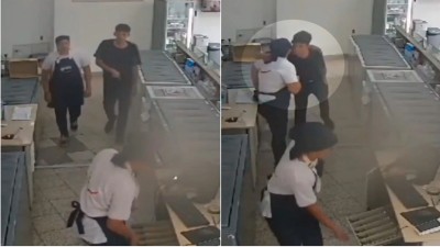 Un ladrón cariñoso: robó una heladería y antes de irse le dio un beso a la empleada