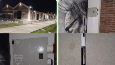 Atraparon a tres jóvenes por hacer grafitis en el Centro Cultural Juan L. Ortiz