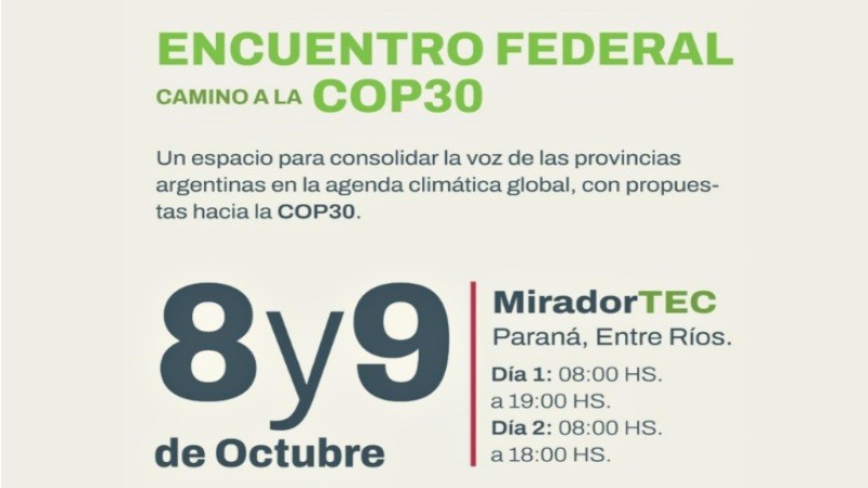 El miércoles comenzará en Paraná el encuentro federal sobre cambio climático