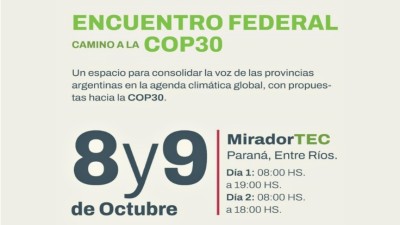 El miércoles comenzará en Paraná el encuentro federal sobre cambio climático