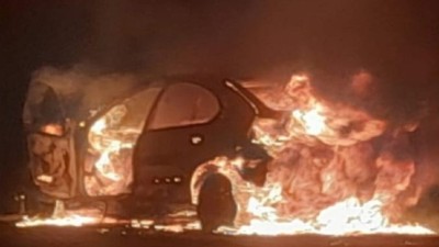 Desesperante: una mujer salió de Paraná por Ruta 11 y se le incendió el auto